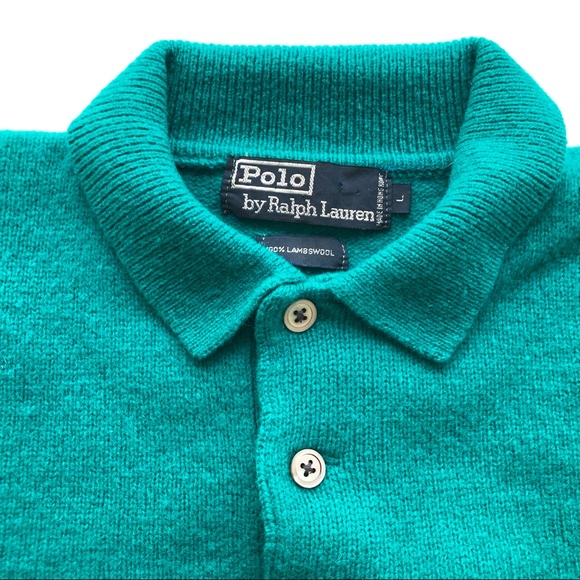 Polo by Ralph Lauren Sweater Lambs Wool Green - Picture 4 of 6